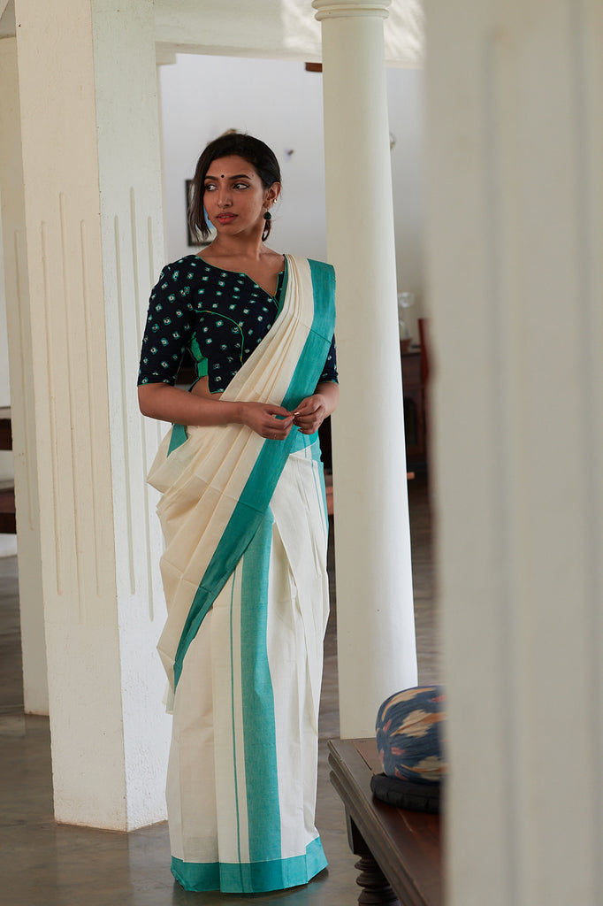 kerala saree ajrakh readymade kalamkari blouse 