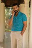 Handwoven Ikat shirt Mandarin Collar Full sleeves Pure cotton Sustainable mens clothing handloom tie dye mens shirt seamstressindia