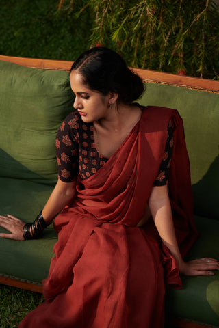 Burgundy Kota Saree