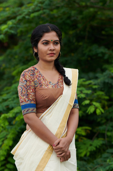 Kerala Saree Golden Border Kasavu Saree – The Kaithari Project