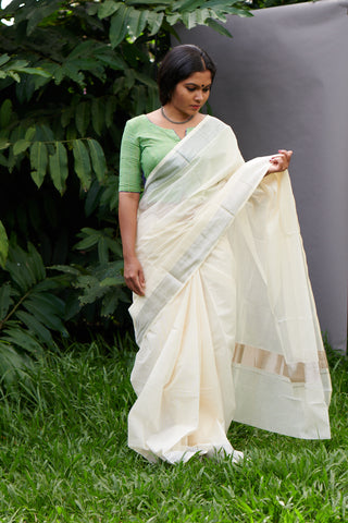 Vella Kasavu Saree - 3