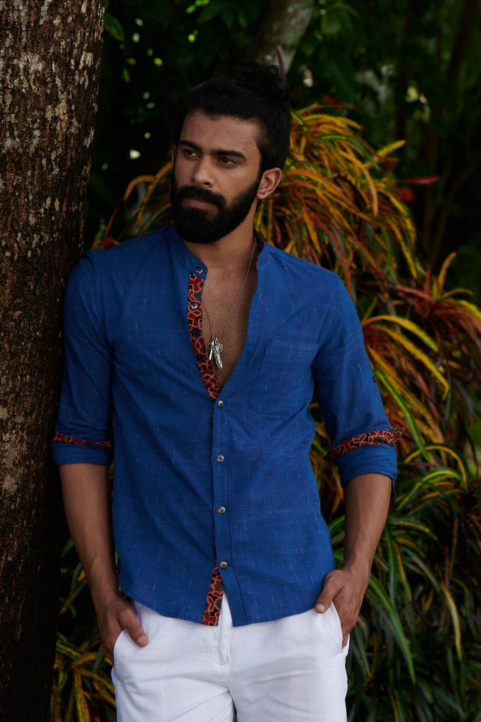 Bleu` Handloom Shirt – The Kaithari Project