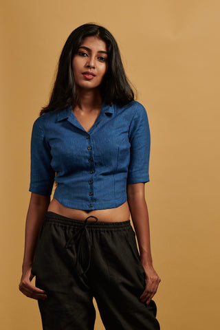 Sabryna Linen Crop Top - XS &  XXXL