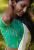 Handloom readymade perfect fit cotton saree blouse crop top for festival seamstressindia kerala pure cotton ikat patchwork upcycled