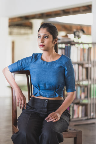 Gatsby Linen Crop Top - M