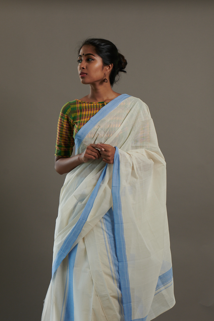 Kerala Saree Ilam Neela Set Mundu – The Kaithari Project