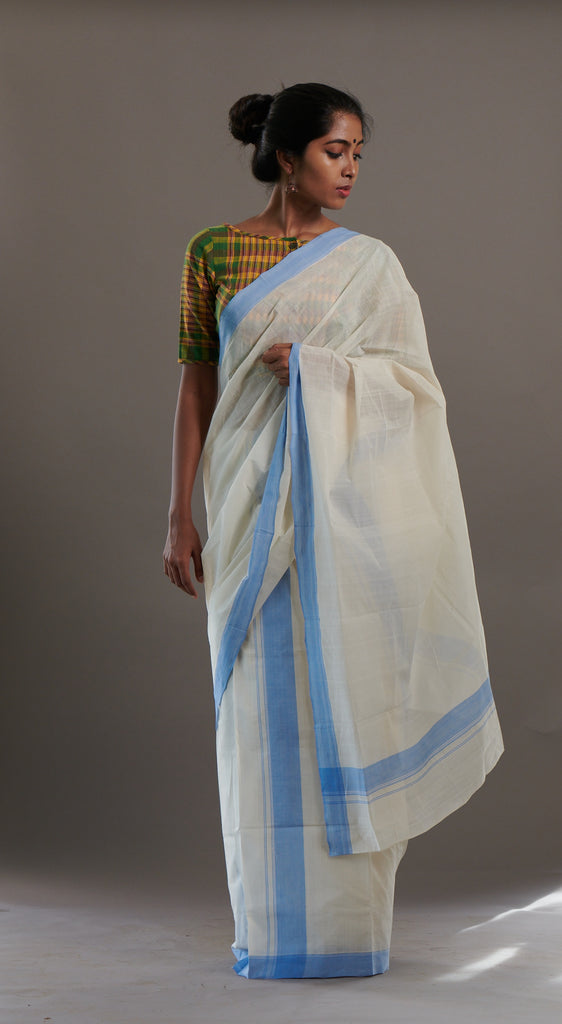 Kerala Saree Ilam Neela Set Mundu – The Kaithari Project